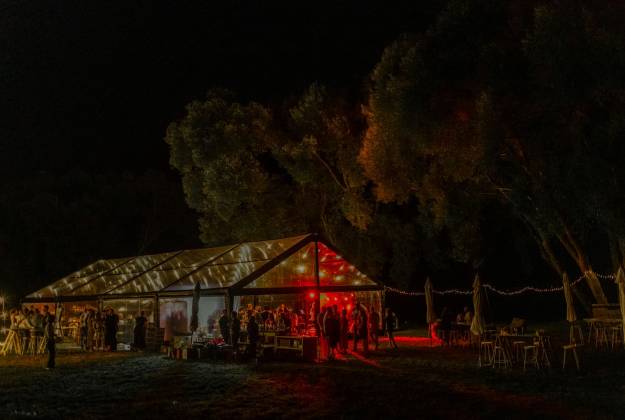 Wedding reception venue setup at Rathmoy Estate