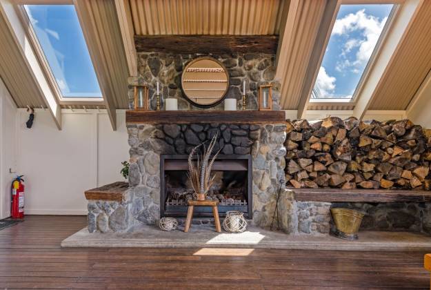 Outdoor seating and garden view at Rathmoy Estate accommodation